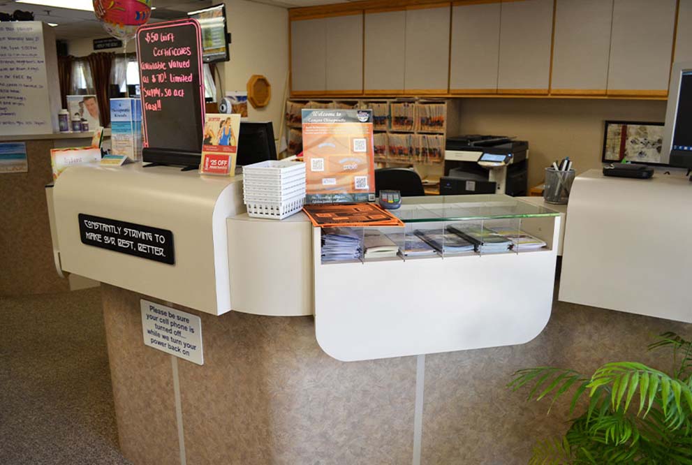 Canyon Chiropractic's front desk