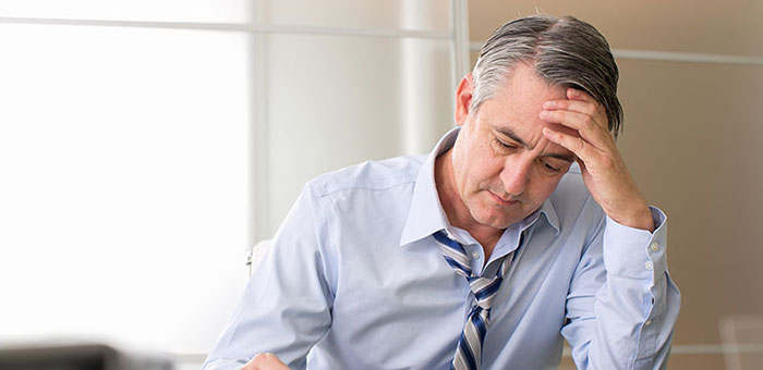 Man with chronic stress before chiropractic treatment from San Ramon chiropractor