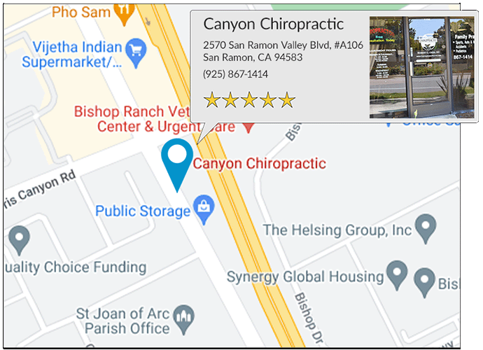 Canyon Chiropractic's location on google map
